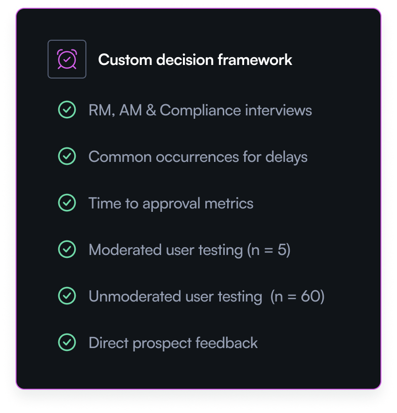 Custom decision framework built from operational signals