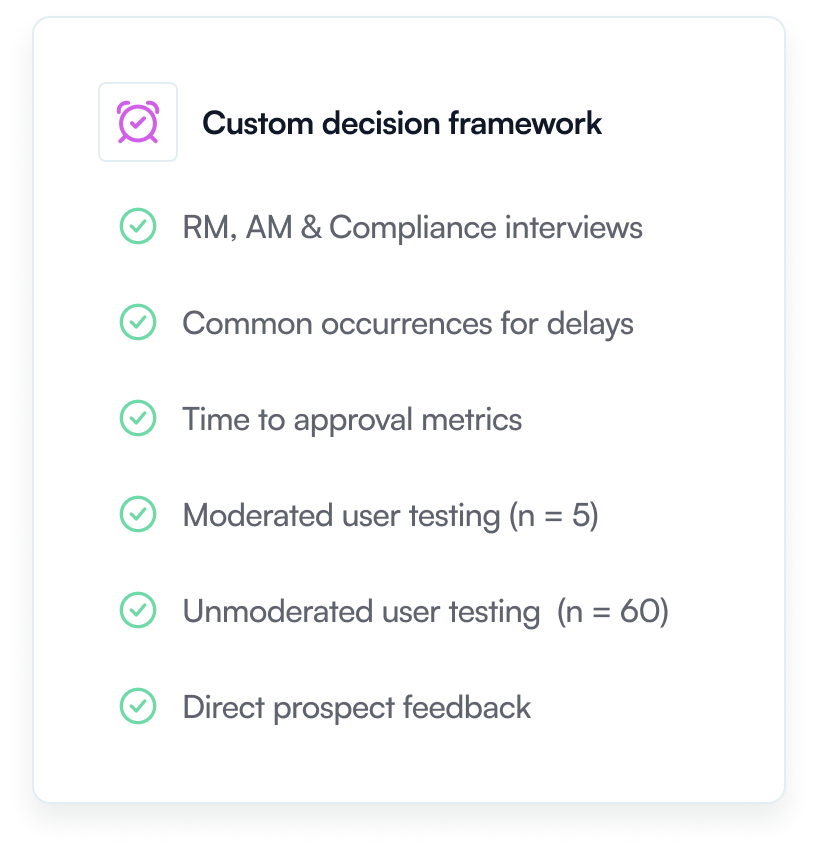 Custom decision framework built from operational signals