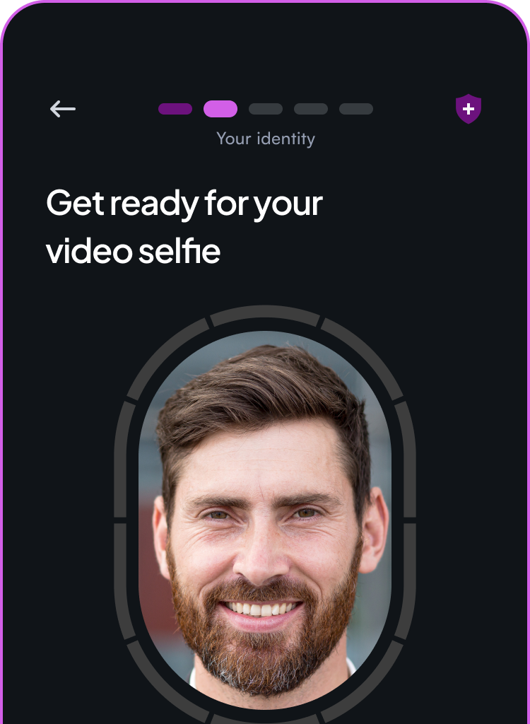 Video selfie KYC screen satisfying two regulatory requirements