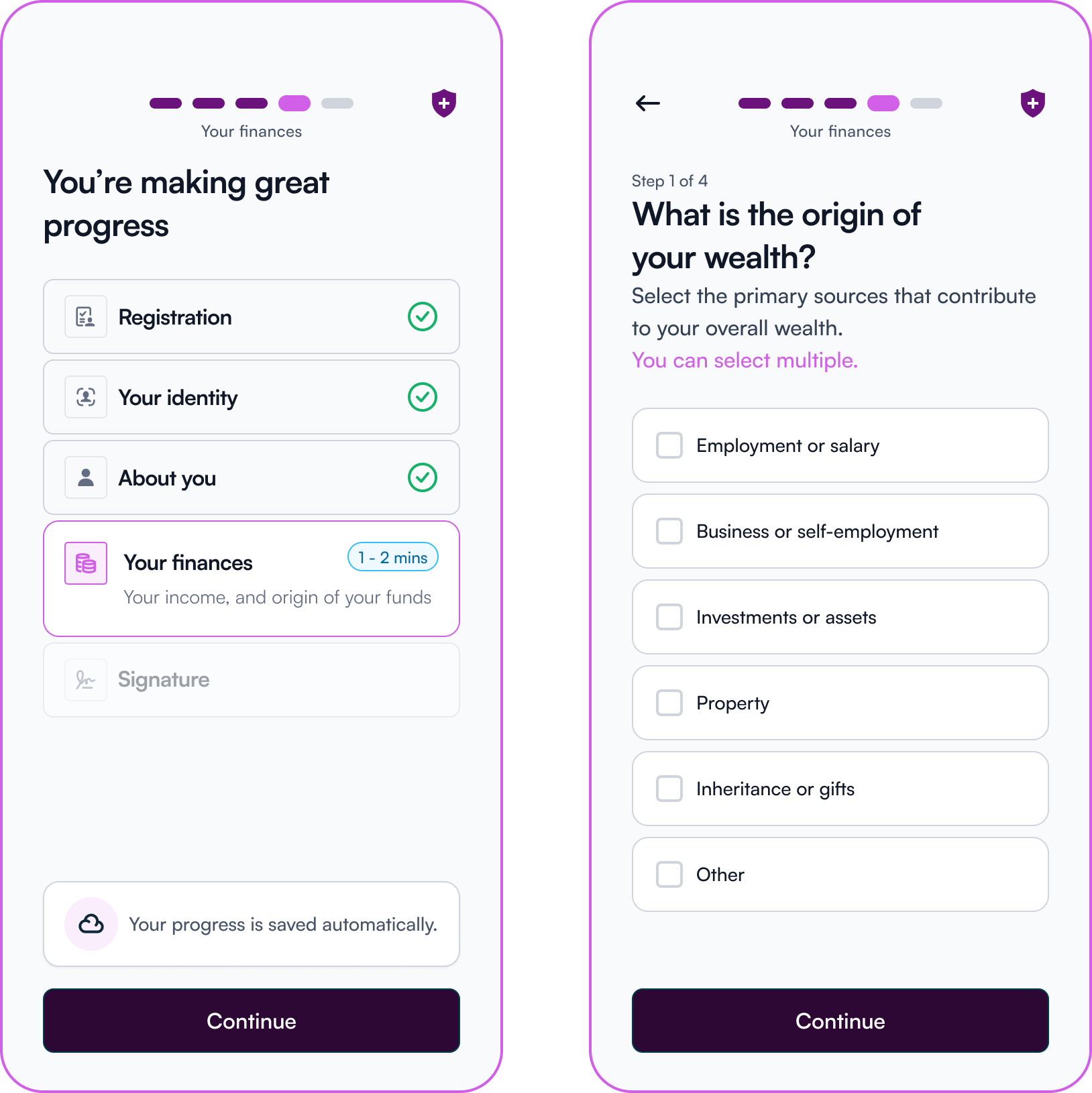 Stepper — progress clarity